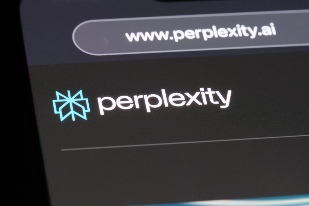 Perplexity AI company brand logo on website (Shutterstock)